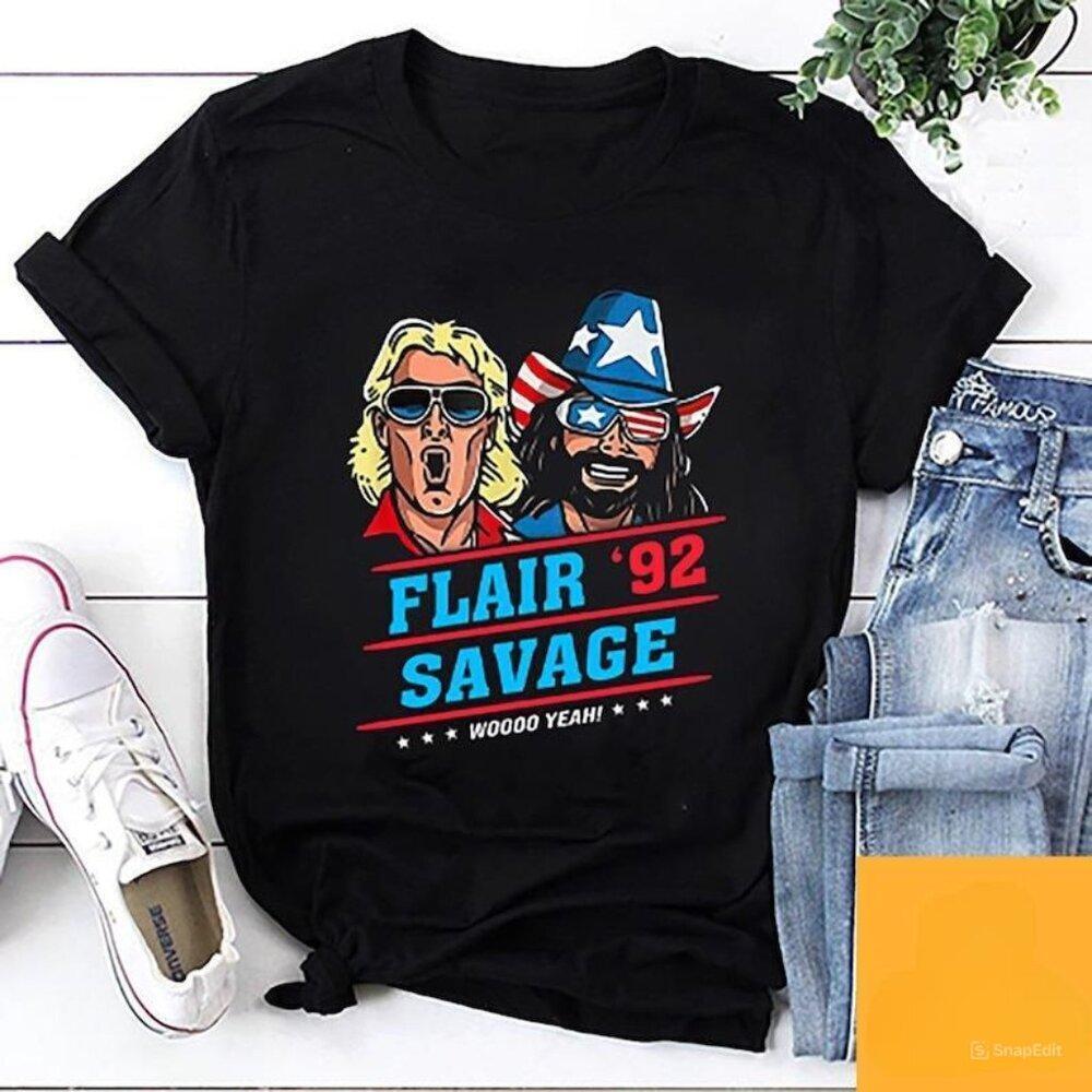 Flair Savage Woo Yeah 92 T-Shirt, Randy Savage Shirt, Ric Flair Shirt